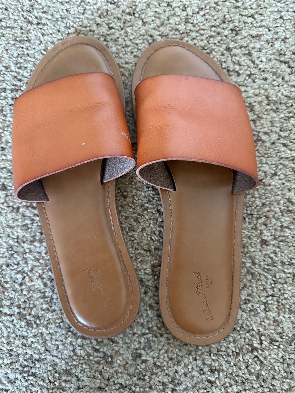 Universal Thread Orange-Brown Slide Sandals